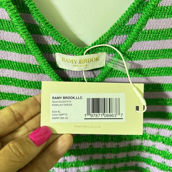 Striped Green and Pink Knit Dress - Picture 10 of 10